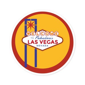 Autocollant fabriqué aux États-Unis, autocollant en vinyle premium Las Vegas, idéal pour ordinateur portable, tablette, bouteille d'eau et bien plus encore !
