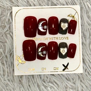 Custom Lambda Theta Alpha Sorority Press-On Nails | Choose Shape, Greek Letters, Line #, Chapter, Semester | Includes Charms