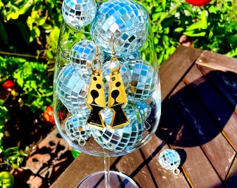 Oorbellen lavalamp | Lasergesneden draagbare kunst | Retro statement-sieraden | Leuke feeststukken