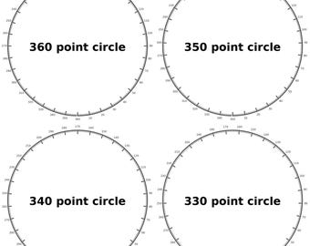 Kreis Nail Platzierungsvorlagen für String Art (40 Punkte - 360 Punkte Kreise)
