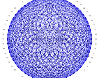 String Art Lotus Flower Anleitung zum Downloaden, DIY-Anleitung für Anfänger, 60 Nägel, 20 Schichten.