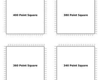 Quadratische Nail Templates für String Art (40 Punkte - 400 Punkte Quadrate)