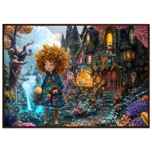 Verzaubertes Dorf Fantasie Kunst Märchen zauberhaft Kind wunderlich leuchtenden Lichter bunt Haus