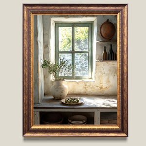 Mediterranean Kitchen Print Set: Olive Oil Pot, Rustic Farmhouse Decor (Digital Download)