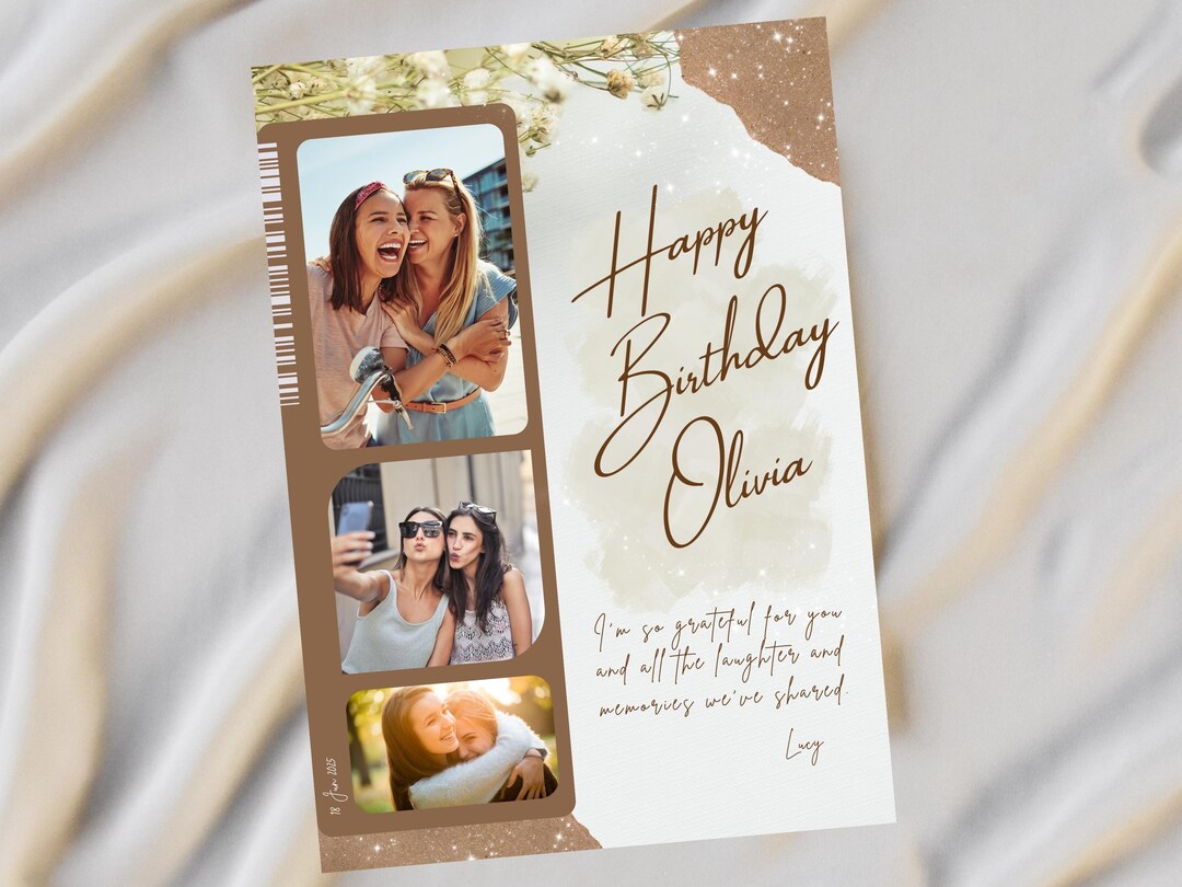 Magazine Card Personalized Photo Birthday Card: Magazine Cover Style (canva Digital ...