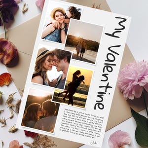 Anpassbare Valentinstagskarte Bearbeitbar in Canva Personalisierte Valentinstag Geschenkkarte mit Foto Druckbarer Begrüßung Sofortiger Download