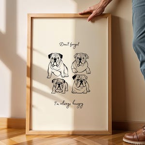 English Bulldog poster, Bulldog dad gift, Dog illustration, Bulldog family decor, Toilet Print, Bulldog lover Art, Dopamine Decor, Vet Print
