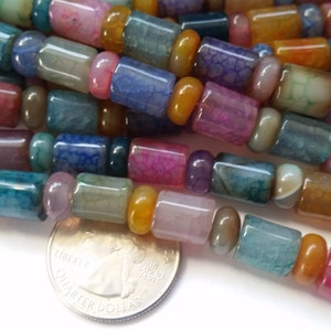 Agate de primera calidad, barril impresionante y mezcla de rondelle