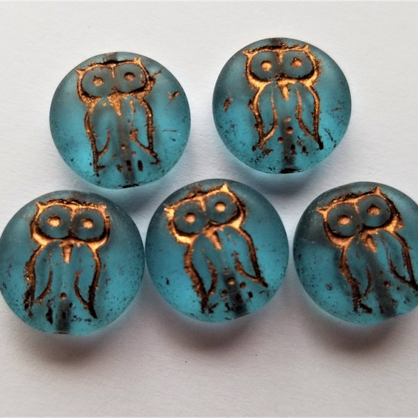 10 disque Opaque hibou bleu