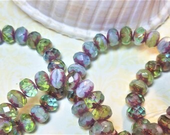 Czech glass Rondelle 25 pieces 7x5 mm