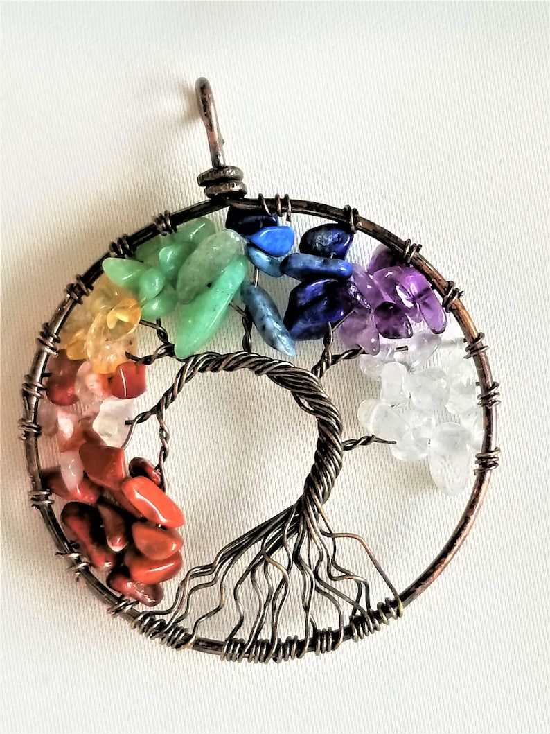 Tree of Life Multi gemstone Wire Wrap