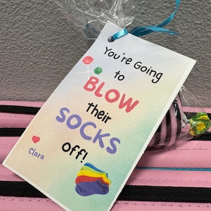 You&#39;re going to BLOW their SOCKS off, competition tags, cheer tags, dance tags, good luck tags