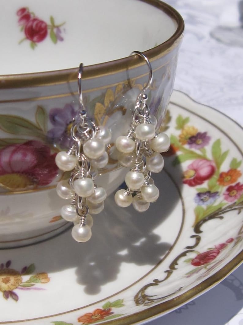fatdog Wedding Collection Earrings BSE715 Pearl Clusters