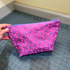Zipper cosmetic bag, pink, gift for her
