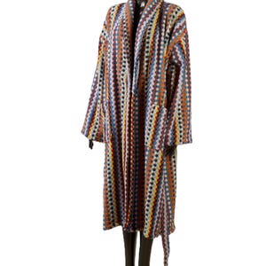 VM COCO Organic Chickpea Patterned Vegas MixV4 Bathrobe | Hand Woven | Quality Turkish Cotton | Soft | Thick Bathrobe | Personalized gift
