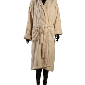 VM COCO Organic Cream Wick Patterned Bathrobe | Hand Woven Bathrobe | Quality Turkish Cotton | Soft | Thick Bathrobe | Personalized gift