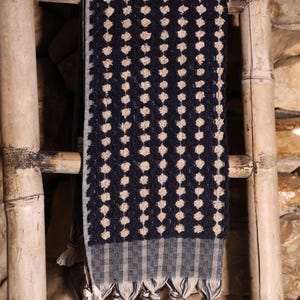 VM COCO Organic Chickpea Pattern Navy Blue Hand Towel | Hand Woven | Quality Turkish Cotton | Soft | Thick Towel | Personalized Gift