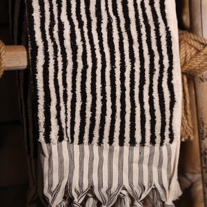 VM COCO Organic Wick Pattern Zebra Hand Towel | Hand Woven | Quality Turkish Cotton | Soft | Thick Towel | Personalized Gift