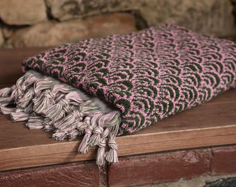 VM COCO Organic Pink Bath Towel | Hand Woven | Quality Turkish Cotton | Soft | Thick Towel | Personalized Gift