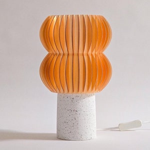 Amber Lamp Desk Light for Modern Home Office Decor Minimalist Desk Lamp 3D Printed Lampshade Cute Lamp for Bedroom Terrazzo Home Decor