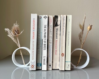 Floral Bookends Minimalist Office Decor Bedroom Bookshelf Aesthetic Letterbox Gift 3D Printed Bookend Flower Home Decor Small Book Storage