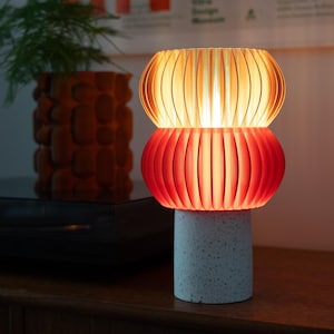 Warm Light Lamp for Bedroom Desk Light for Modern Home Office Decor Minimalist Desk Lamp 3D Printed Lampshade Terrazzo Home Decor