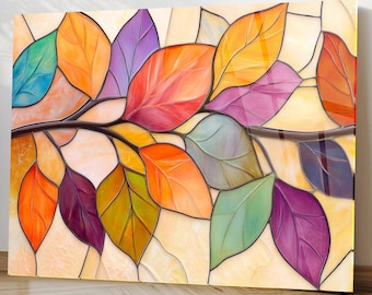 Arte mural de hojas de vidrio templado: estilo vitral abstracto