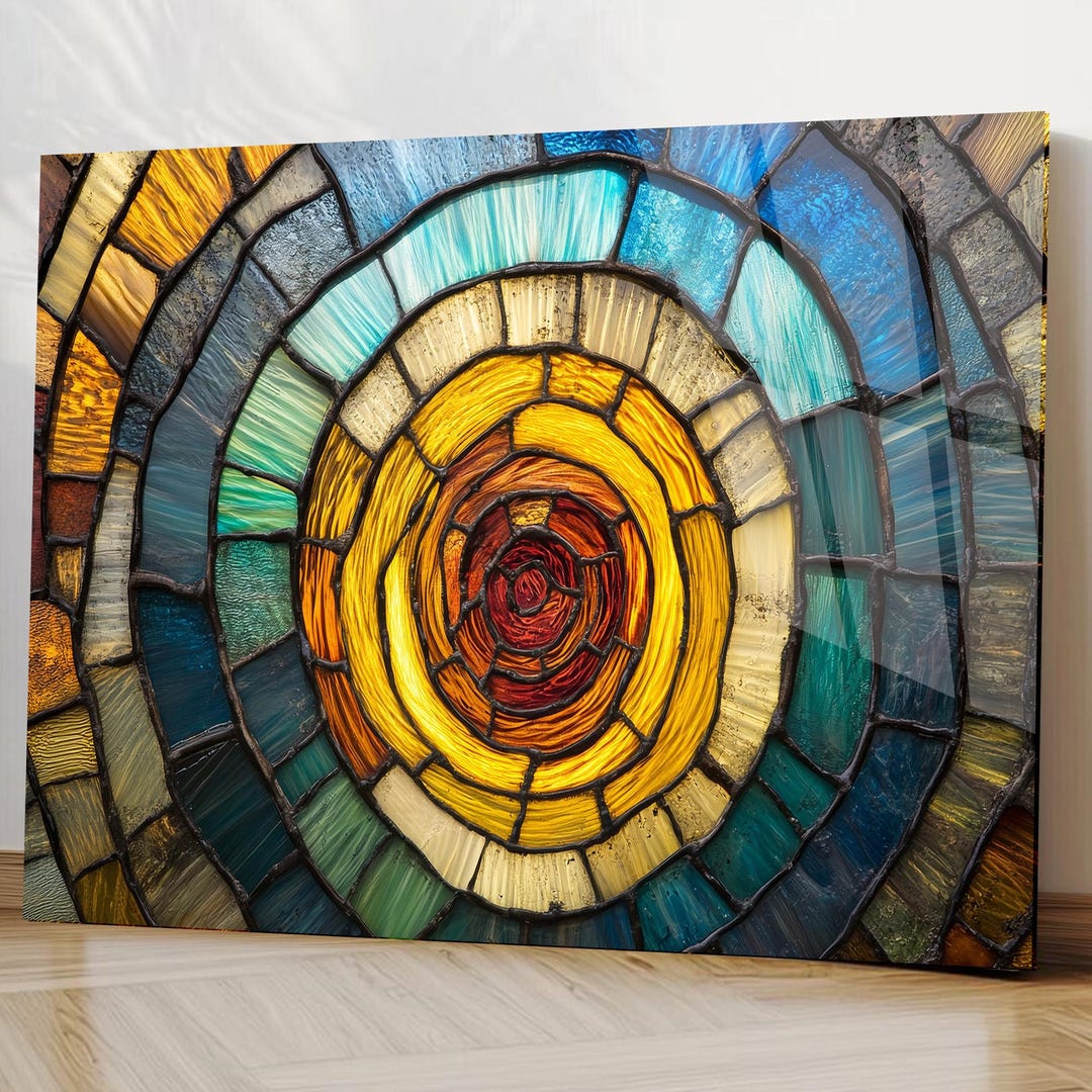 Colorful Stained Glass Wall Art, Modern Tempered Glass Decor - Etsy