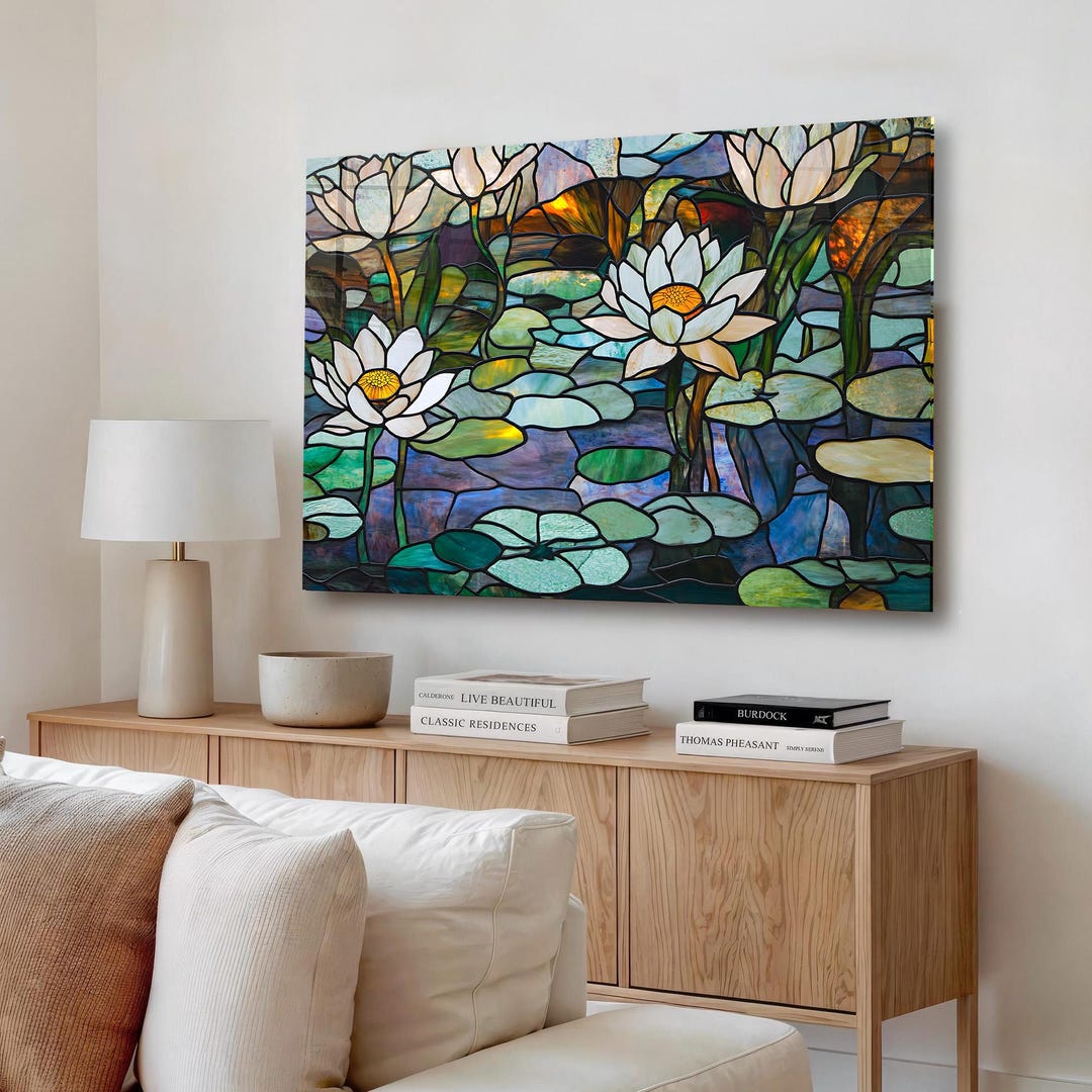 Tempered Glass Wall Art: Lotus Flower Botanical Zen Spa Decor - Etsy