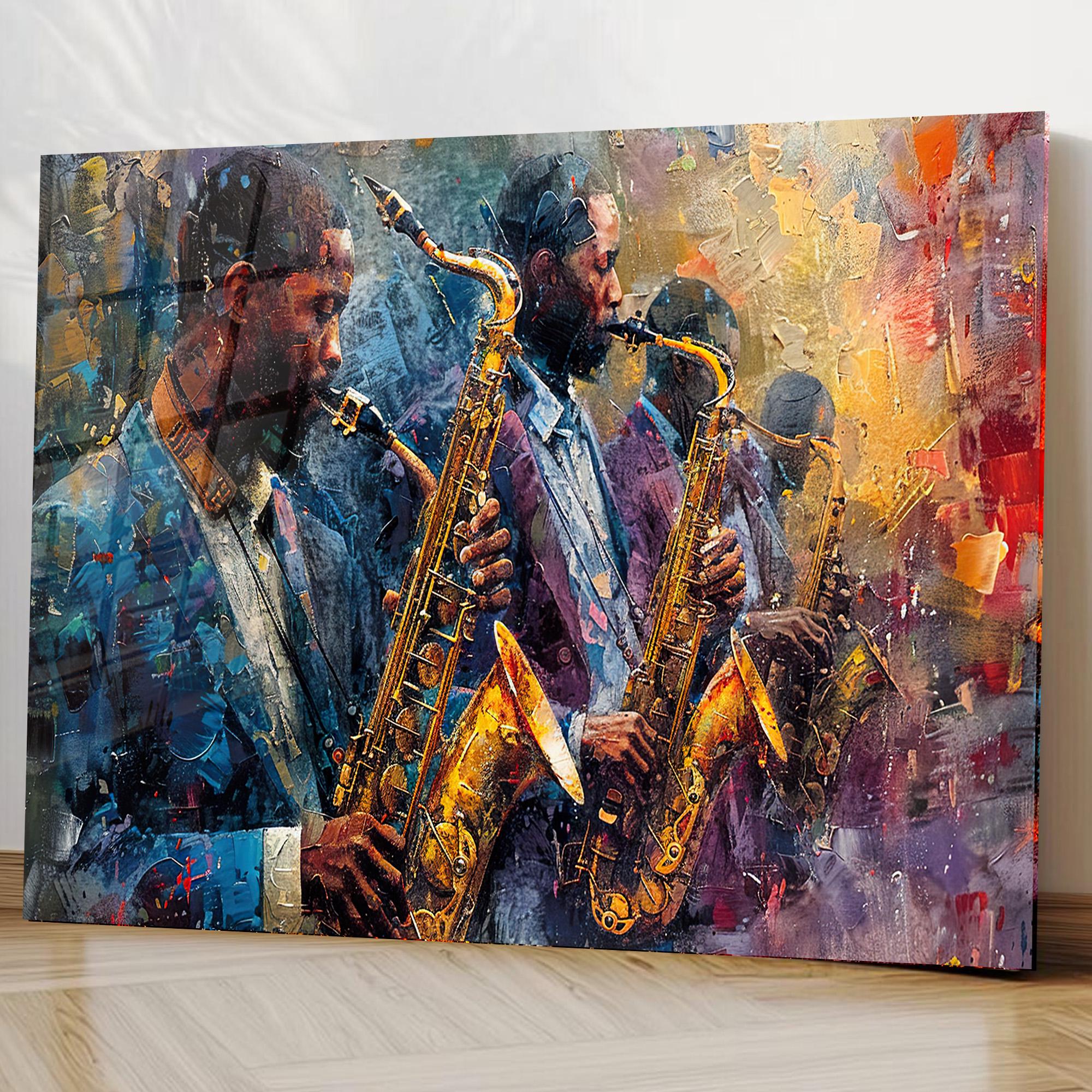 Tesori Dell'Caroline – Bandiera Decorativa Da Casa 'Jazz Sassofono' – 71x101 Cm, In Robusto Poliestere Telato, Multicolore - 2