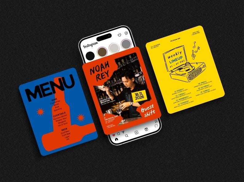 de médias sociaux Bar | Lot promotionnel de boissons modifiable (Canva) image 9