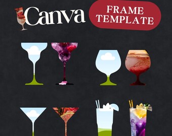 Coquette Bow Canva Frames, Girly Ribbon Frame Templates (digital ...