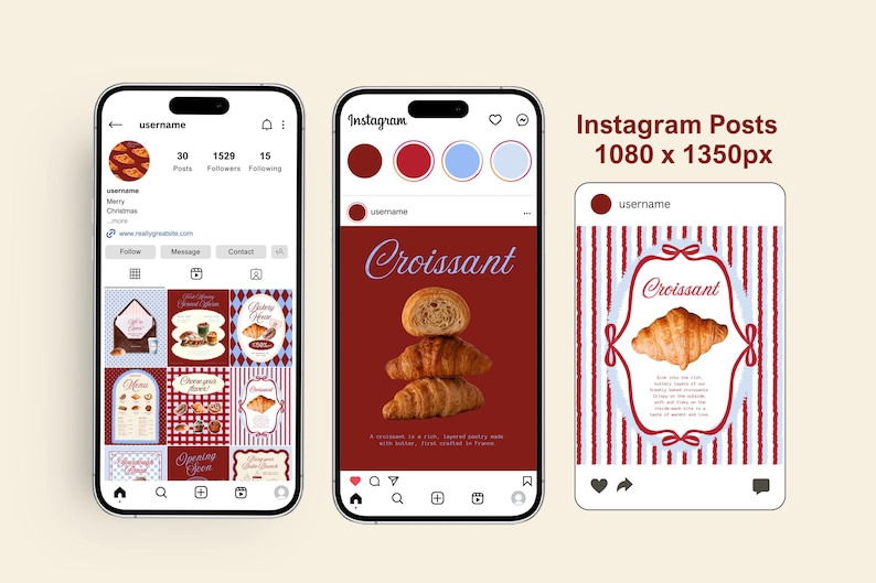 Bakery Instagram Canva Templates | Retro Coffee Shop IG Posts - Etsy
