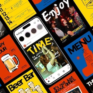 de médias sociaux Bar | Lot promotionnel de boissons modifiable (Canva) image 10