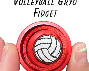 Juguete sensorial giroscópico con forma de pelota de voleibol: brillante, impreso en 3D.