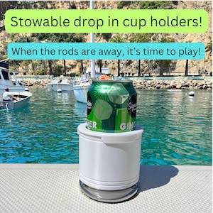 Boat Rod Cup Holder, Rod Drink Beer Holder, Boating Toys, Adaptable Skinny Cans, Interchangeable Rod Angles, Easy Boat Storage, 3D printed