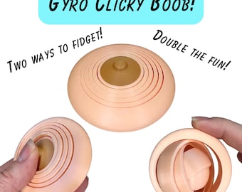 Juguete fidget con forma de pezón giratorio impreso en 3D, con clicker giratorio, regalo de broma para adultos