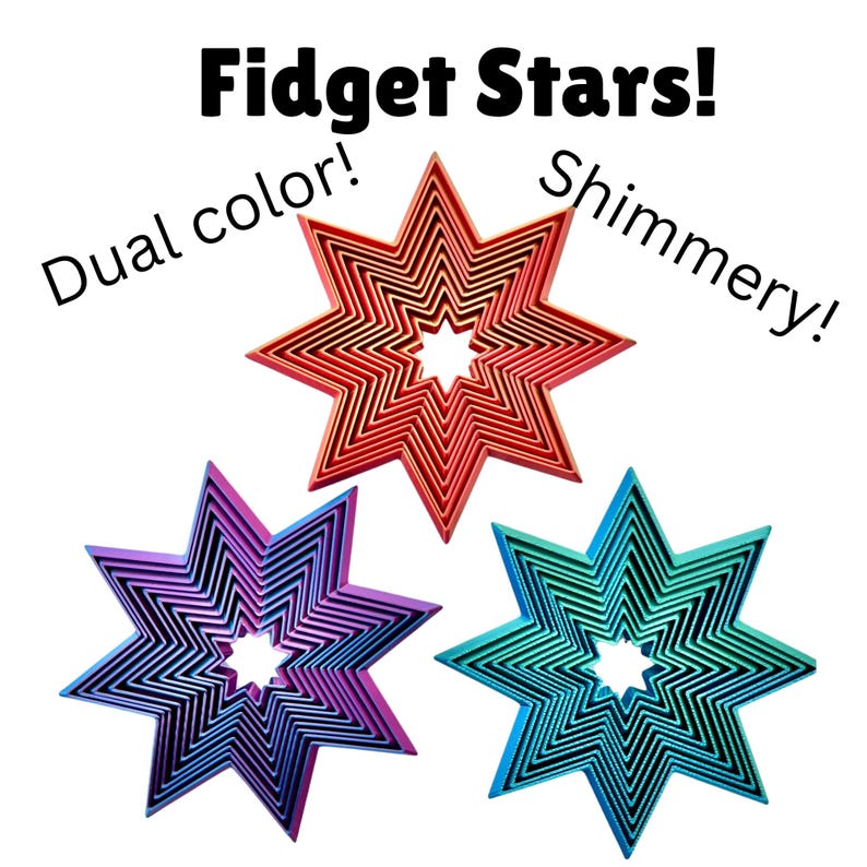 3D Printed Fractal Fidget Star: Geometric Sensory Toy - Etsy