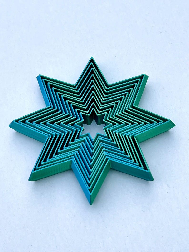 3D Printed Fractal Fidget Star: Geometric Sensory Toy - Etsy