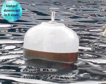 Impresión artística de la bola de amarre de la Isla Catalina: Reflejo del agua del océano (Descarga digital)