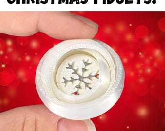 Esfera giroscópica antiestrés navideña: juguete sensorial brillante, juguetes navideños (3,8 cm), impresa en 3D