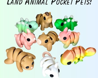 Mascotas de bolsillo de animales terrestres, juguetes antiestrés brillantes impresos en 3D, conejo de Pascua que brilla en la oscuridad