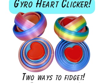 Giroscopio con forma de corazón: juguete sensorial impreso en 3D, juguete de San Valentín, juguete antiestrés doble