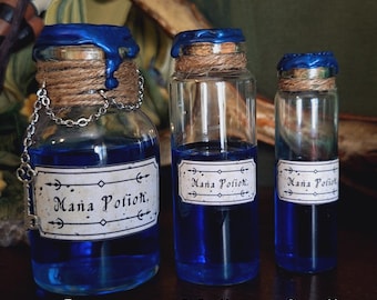 Manatrank – Handgefertigte Glasflasche für Tabletop-Rollenspiele & Fantasy Sammlungen