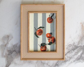 Clementine Checkers Print: Zesty Kitchen Wall Art by Liz Lebron