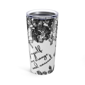 Beetlejuice 20oz Tumbler | I myself am strange and unusual | black lace