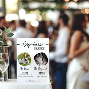 Pet Signature Drink Signs, Pet Signature Cocktail Sign, Cat Signature Drink Sign, Dog Signature Drink Sign, Pet Signature Drink Signs, W106A