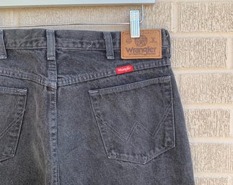 80s/90s Black Wrangler Jeans 33/29.5 Made in U.S.A 33” Waist Black Denim Vintage Wranglers