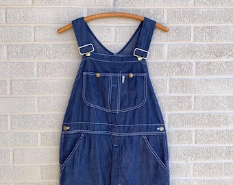 Vtg 70s Sears Roebuck Denim Overalls 34x30–Men’s MEDIUM 34” Waist Lightweight