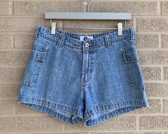 Vtg Arizona Denim Cargo Shorts 32” Waist—Size 11 100% Cotton Bareback